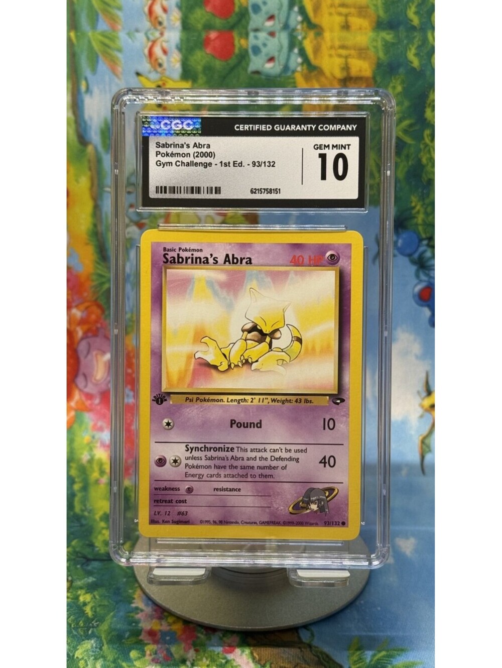 Sabrina’s Abra Gym Challenge 93/132 2000 1st Ed. CGC 10